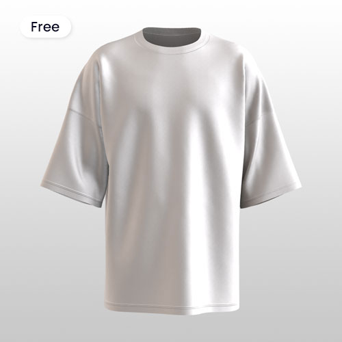 An oversized 3D T-Shirt Mockup